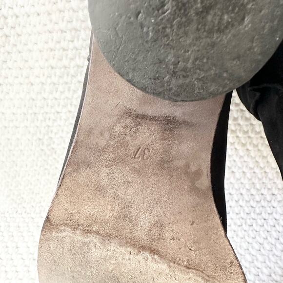 LD Tuttle The Marble Twist Knot Black Leather Pointed Ankle Boot Booties 37 - Picture 12 of 12